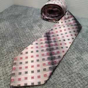 John Ashford Ombre Pink Grey Black Tie Squares 60x4" Business Casual